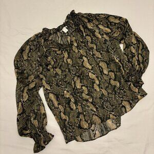 H&M Sheet Reptile Print Blouse